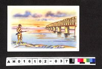 藏品(〔陳廷祥先生收藏系列〕：昭和年間明信片簿(一)軍人與鐵橋畫作明信片)的圖片